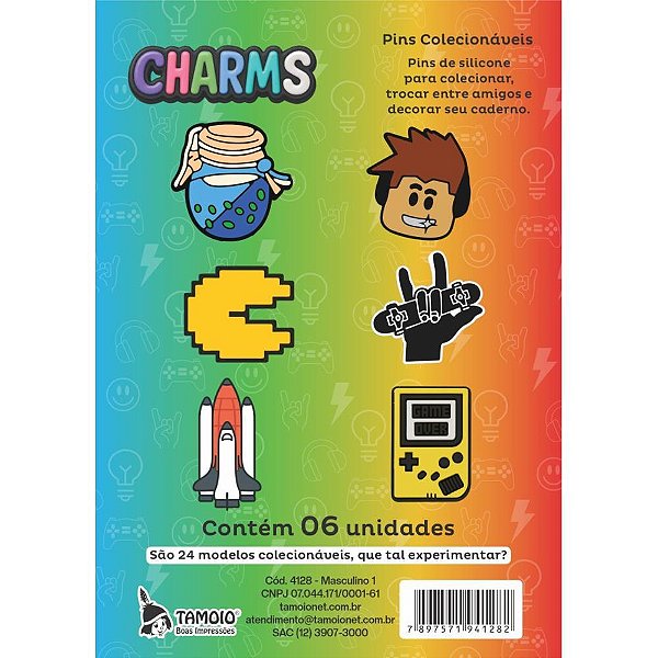 Charms masculino mod.1 p/caderno (sortido) - tamoio (bl.c/06)