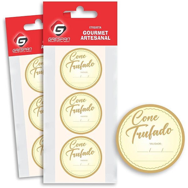 Etiqueta adesiva cone trufado - grespan (pct.c/60)