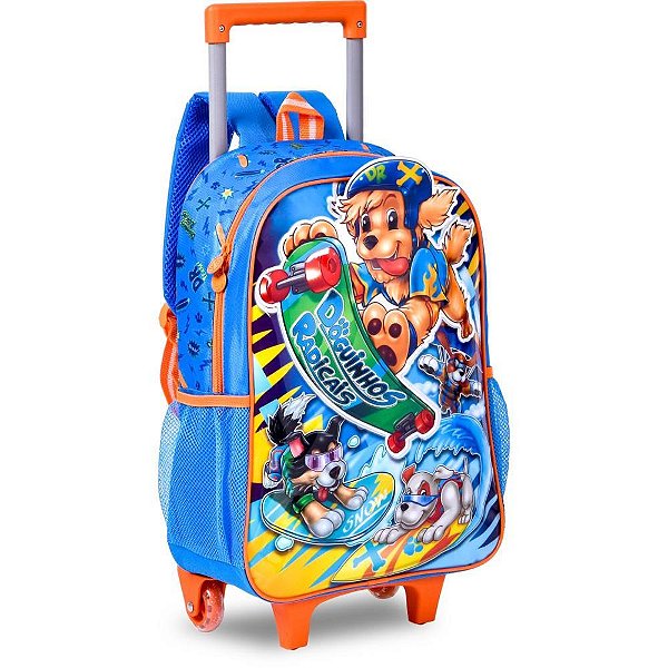 Mochila infantil com rodinha dogs radicais g estojo+lanchei - clio (kit)