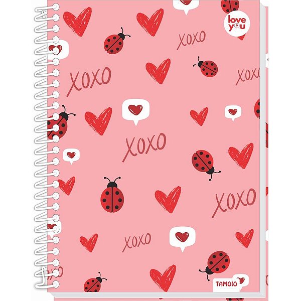 Caderno 10x1 capa dura love you 160fls - tamoio (pct.c/04)