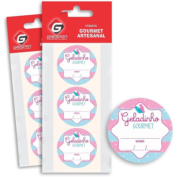 Etiqueta adesiva geladinho gourmet - grespan (pct.c/60)