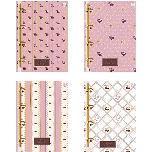 Caderno argolado sweet cherry 160f - animativa (unidade)