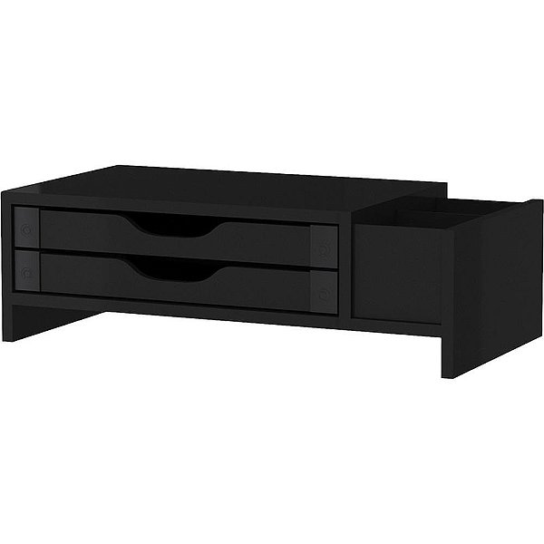 Suporte para monitor 2gavetas 49x25,5x15 mdf black - souza (unidade)