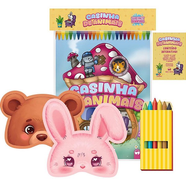 Livro infantil colorir super kit casinha animais c/gi - vale das letras (unidade)