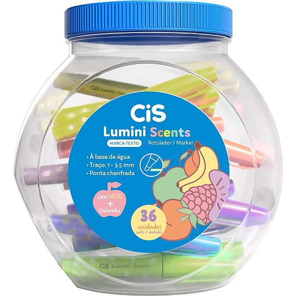 Caneta marca texto cis lumini scents mini pastel - sertic (pote-36)