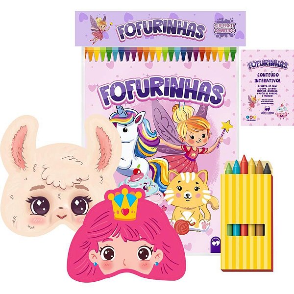 Livro infantil colorir super kit fofurinhas c/giz - vale das letras (unidade)