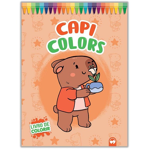 Livro infantil colorir gigante capivaras 10pg 27x36cm - vale das letras (unidade)
