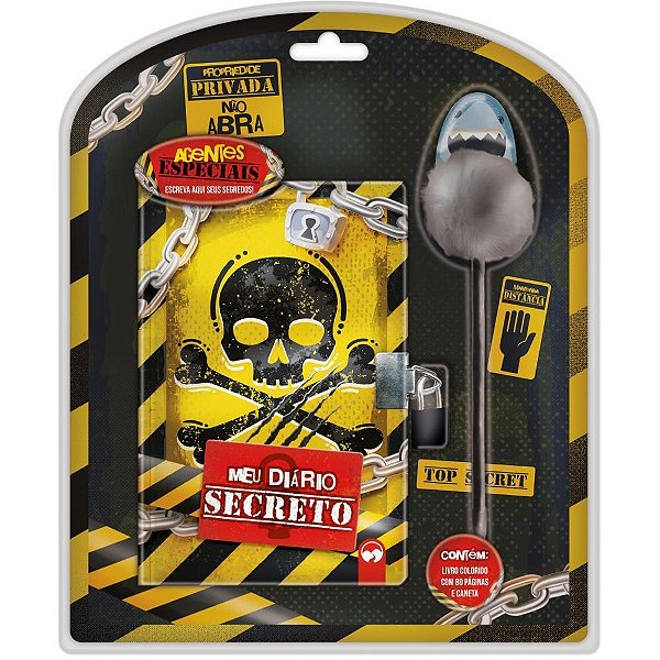 Diario agentes especiais c/pom pom - vale das letras (unidade)