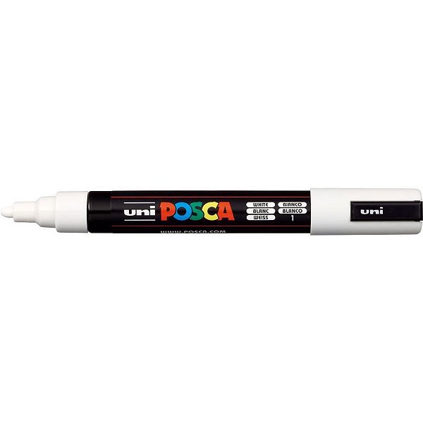 Pincel marcador artesanato posca pc-5m 2.5mm branco - sertic (cx.c/06)