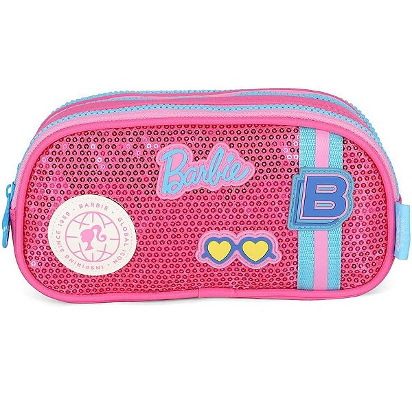 Estojo triplo barbie pink c/paete - luxcel (unidade)