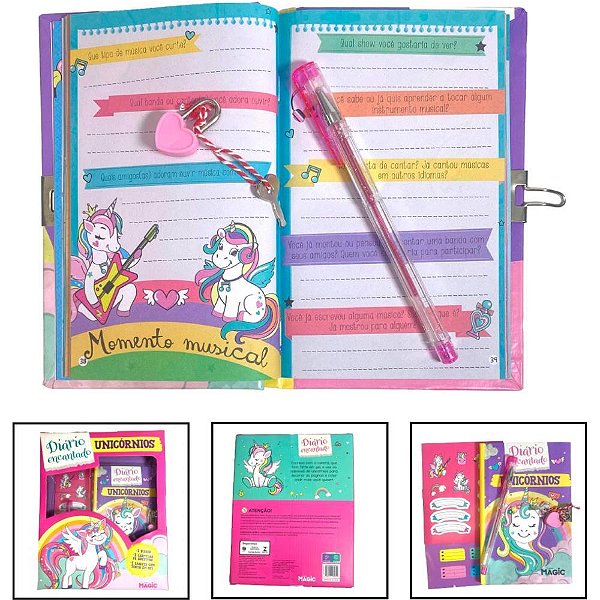 Diario unicornios diario encantado - magic kids (unidade)