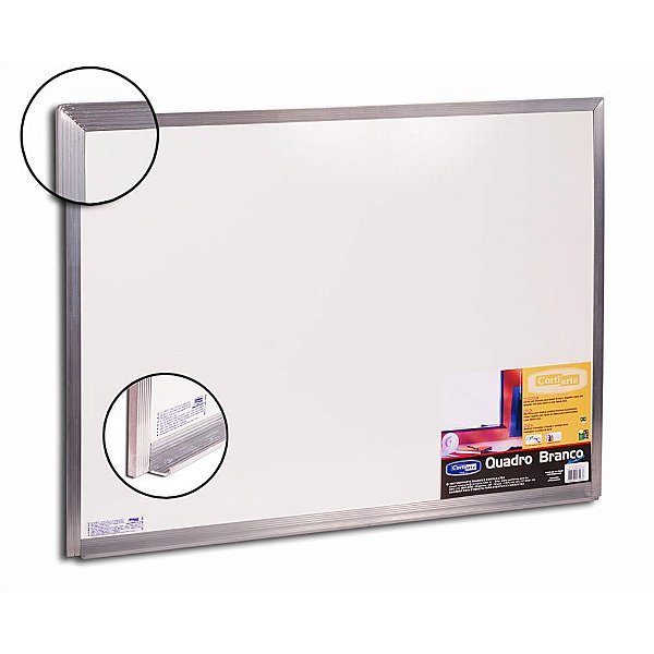 Quadro branco moldura aluminio 060x040cm standard - cortiarte (unidade)