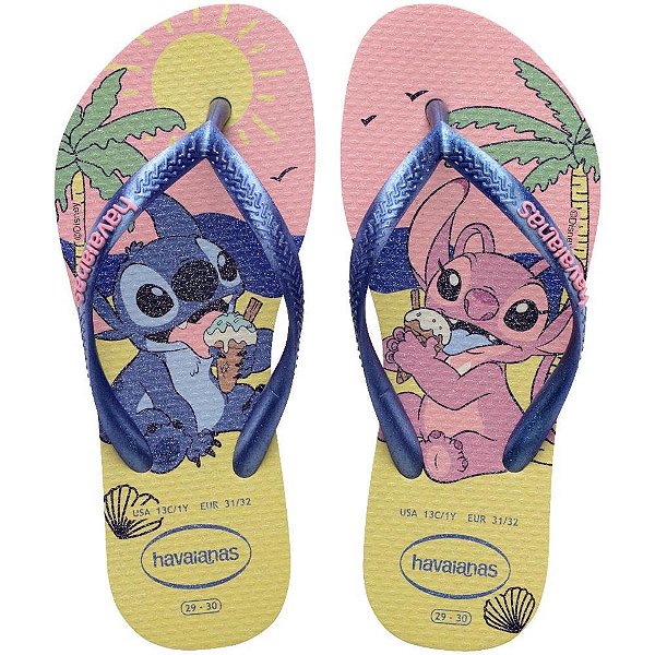 Chinelo havaianas infantil stitch kids slim disney 25/6 - havaianas (par)
