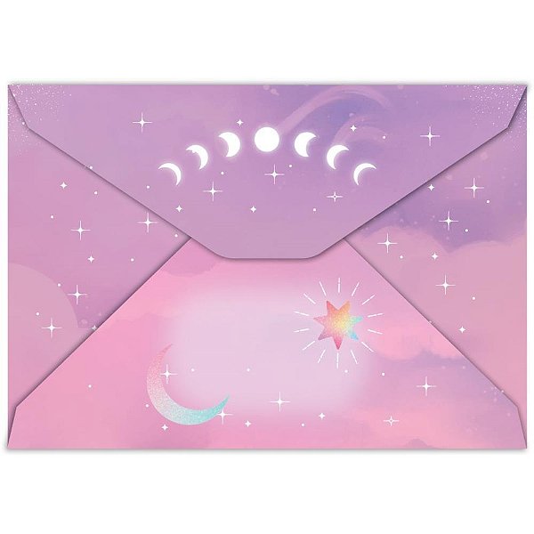 Papel de carta decorado cosmos 90g c/envelope - foroni (cx c/30)