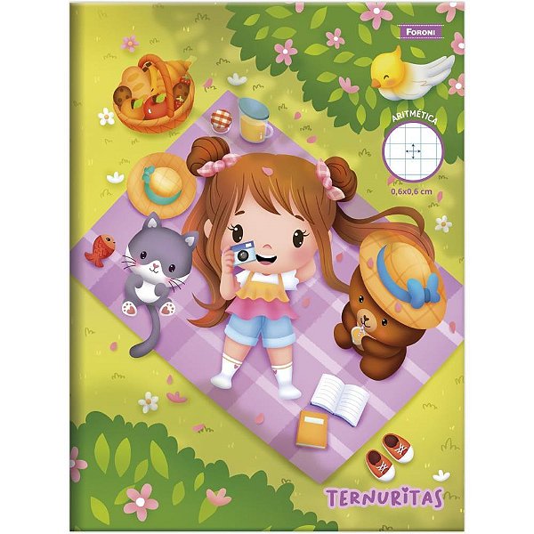 Caderno quadriculado univers. 06x06mm 80f aritmetica feminin - foroni (pct.c/10)