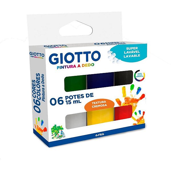Tinta pintura a dedo giotto 6 cores 15ml - canson (unidade)