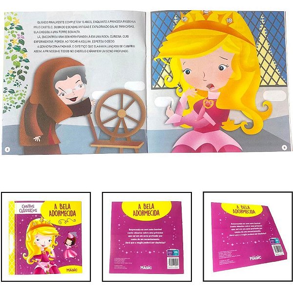 Livro infantil ilustrado bela adormecida 12pgs 20x20 - magic kids (unidade)