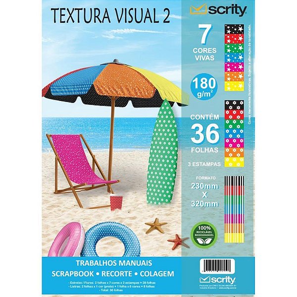 Bloco para educacao artistica textuta 2 decorado a4 180g 36f - scrity (pacote)