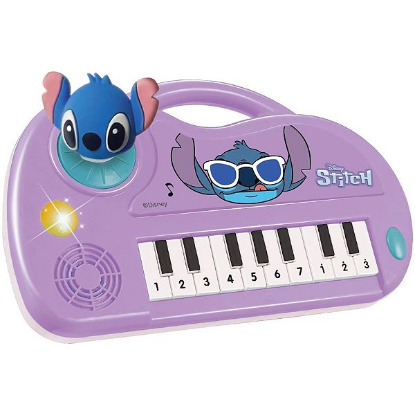Teclado infantil stitch musical com luz - etitoys (unidade)