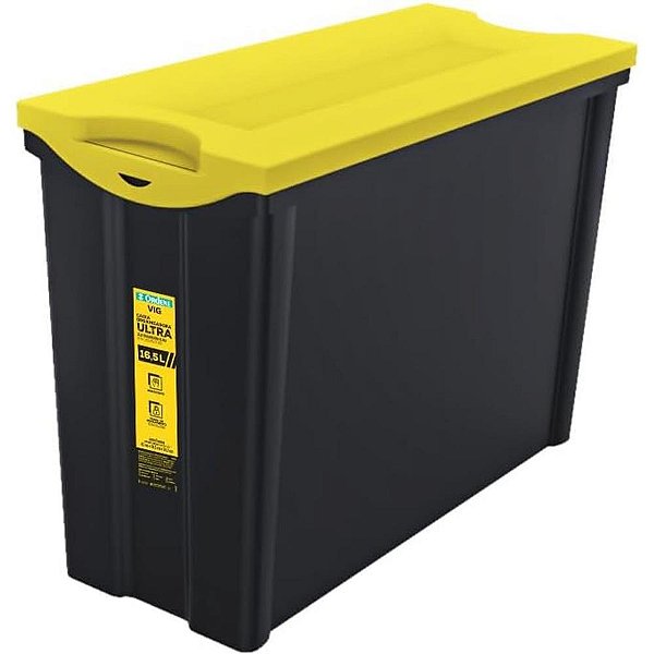 Caixa plastica multiuso preto 16,5l 18,5x42x30,5 alta - ordene (unidade)