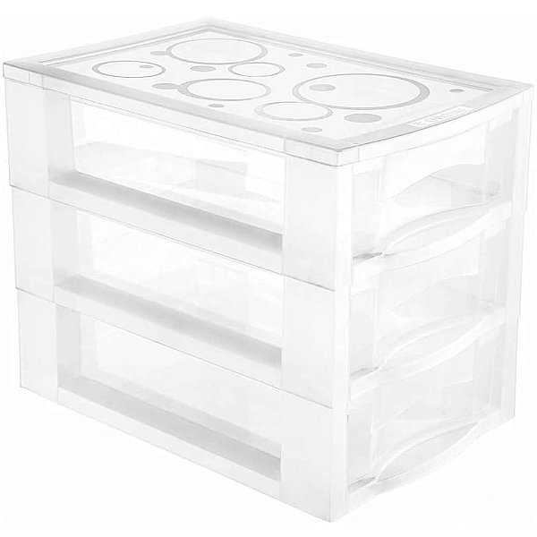 Gaveteiro cristal plastico medio 3gvts - ordene (unidade)
