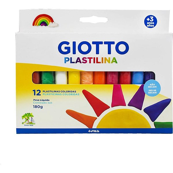 Massa para modelar giotto 12cores plastilina 180g - canson (unidade)