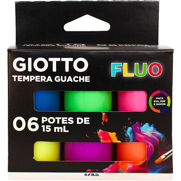 Tinta guache 015ml giotto 6 cores neon - canson (unidade)