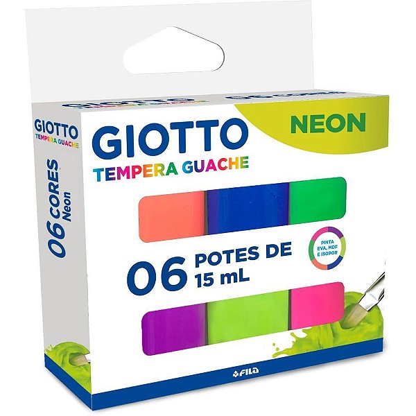 Tinta guache 015ml giotto 6 cores neon - canson (unidade)