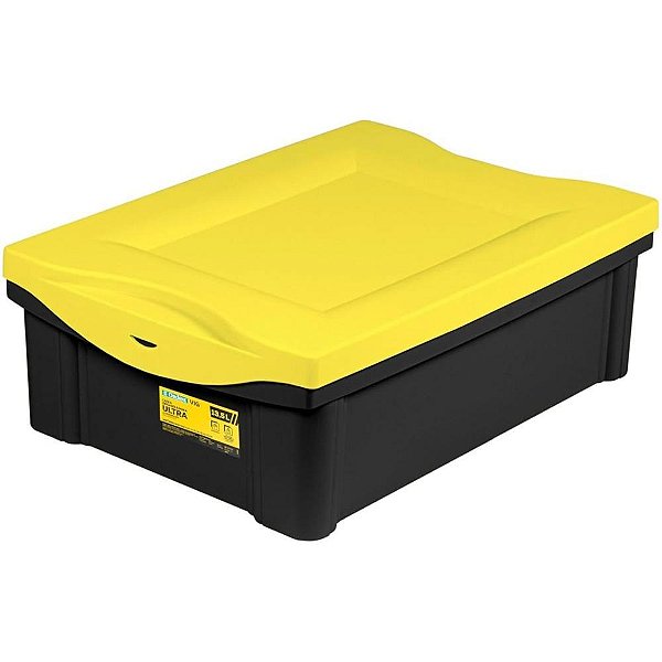 Caixa plastica multiuso preto 13,5l 42,5x30x14,5 medio - ordene (unidade)