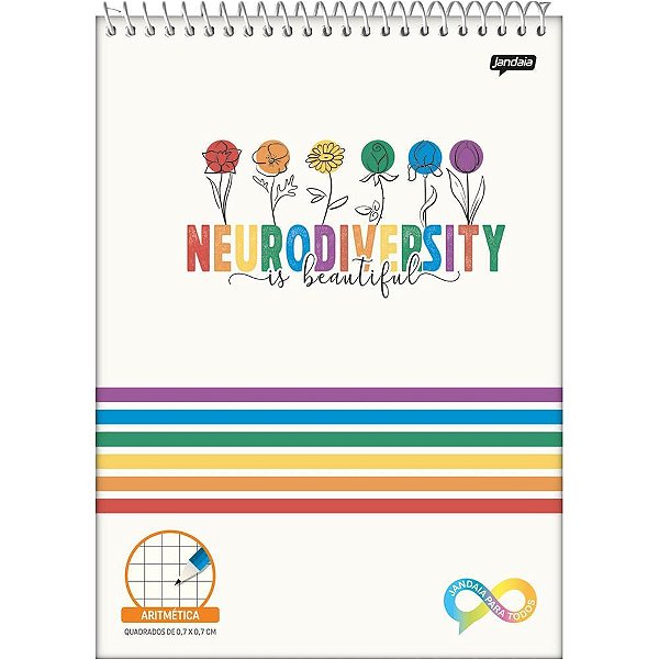 Caderno 01x1 capa dura neuro esp.topo aritimetica 60f - jandaia (pct.c/05)