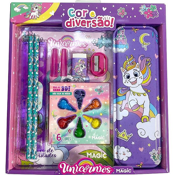 Livro infantil colorir cor e diversao unicornios - magic kids (unidade)