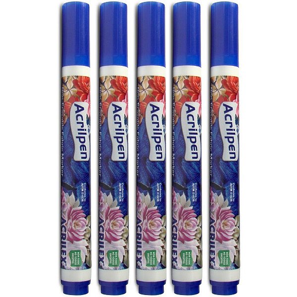 Caneta para tecido azul turquesa acrilpen - acrilex (cx.c/12)
