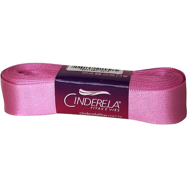 Fita de cetim 22mm 10m. rosa chiclete - cinderela (unidade)