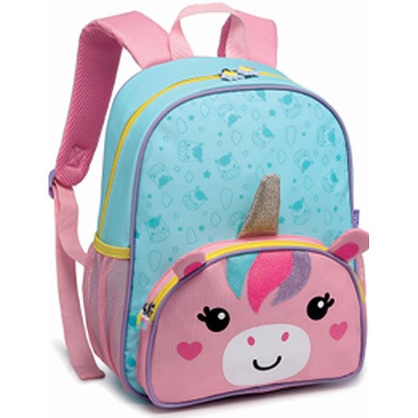 Mochila infantil animais menina 33cm (sortido) - nova rio (unidade)