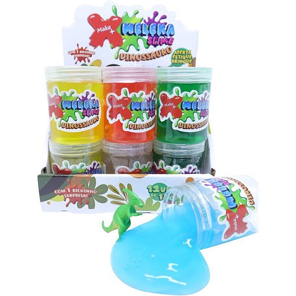 Slime meleka dinossauro sortido 130g - make+ (dp.c/12)