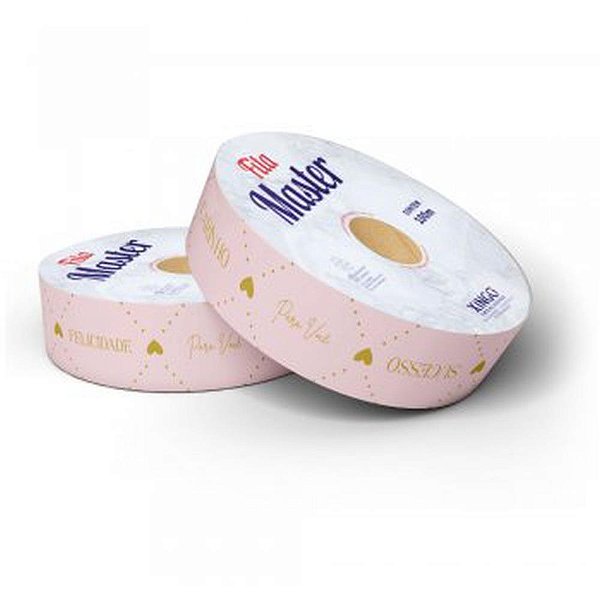 Fita master decorada 32mmx100m essencia rosa - xingo embalagens (unidade)