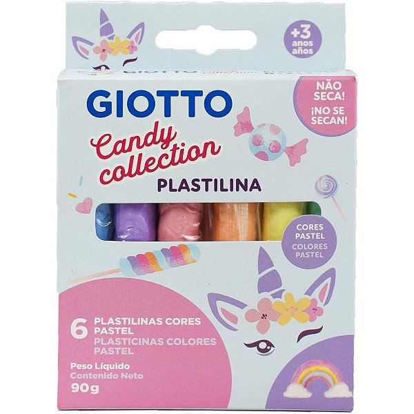 Massa para modelar giotto candy 6 cores 90g - canson (unidade)