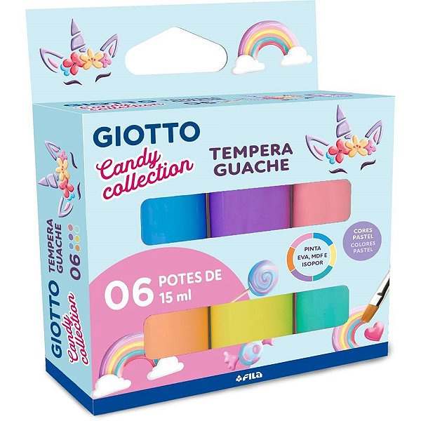 Tinta guache 015ml giotto candy 6 cores - canson (unidade)