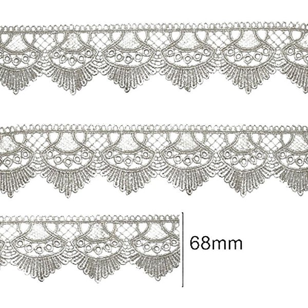 Aviamento renda guipir 13.7m. 68mm branc - nybc (rolo)