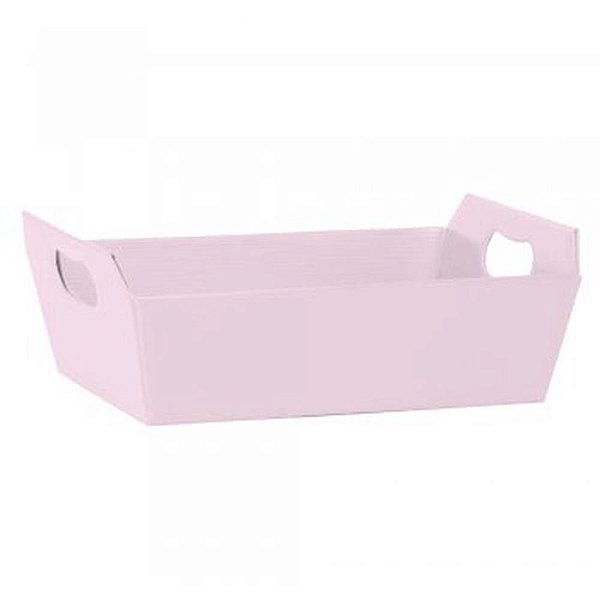 Cesta de papel rosa quartz g 28,5x20x9cm - xingo embalagens (pct.c/04)