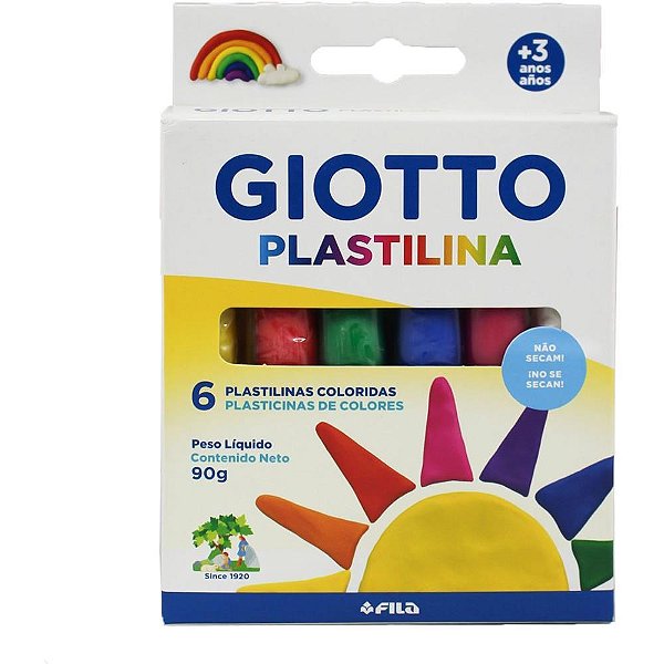 Massa para modelar giotto 6cores plastilina 90g - canson (unidade)