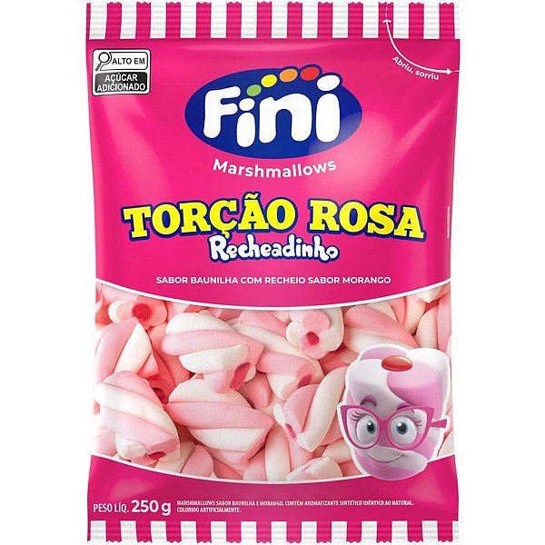 Doce marsh recheado rosa/branco 250 - fini (unidade)