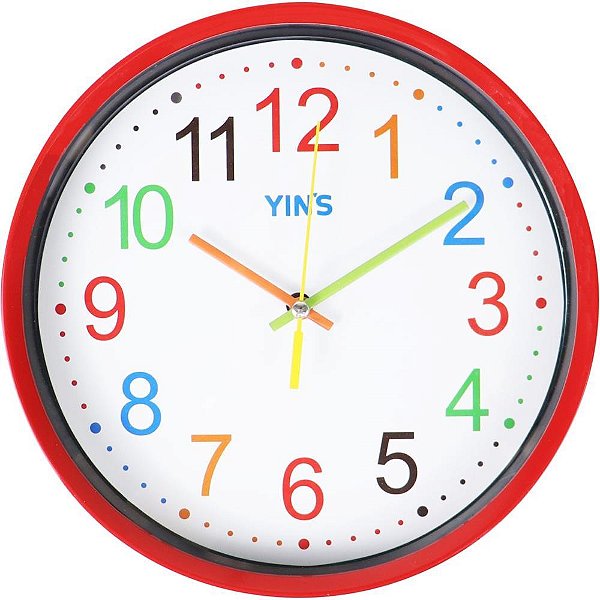 Relogio de parede redondo num.color 21,1cm (sortido) - tt brasil (unidade)