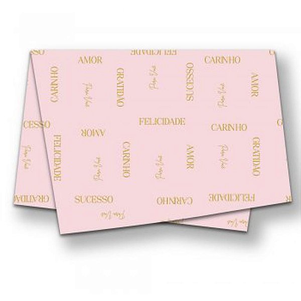 Papel seda decorado 50x70cm essencia rosa quartz - xingo embalagens (pct.c/50)