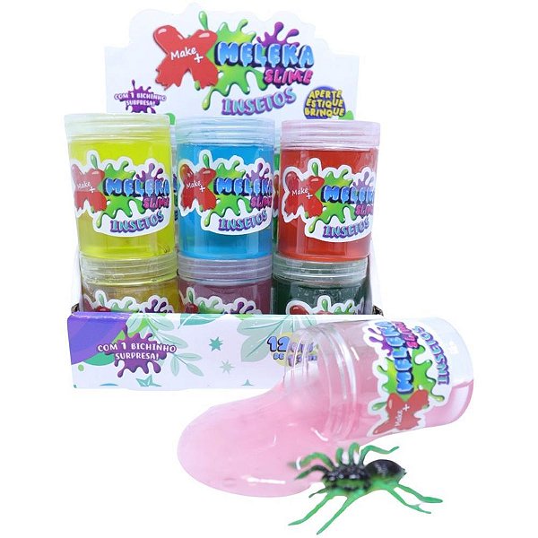 Slime meleka insetos sortidos 130g - make+ (dp.c/12)