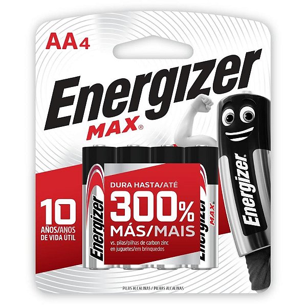 Pilha alcalina pequena aa energizer max - rayovac (bl.c/04)