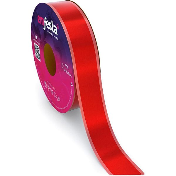 Fita poli lisa 30mmx30m classic verm.intenso - emfesta (rolo)