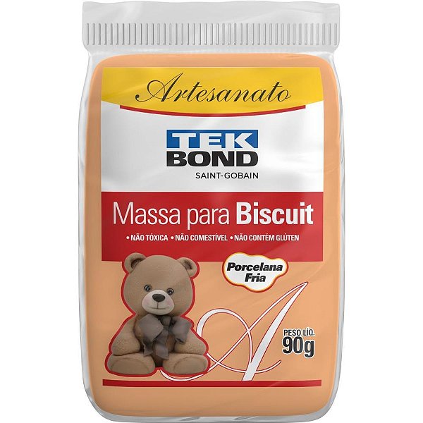 Massa de porcelana fria biscuit 90g pessego - tekbond (cx.c/06)