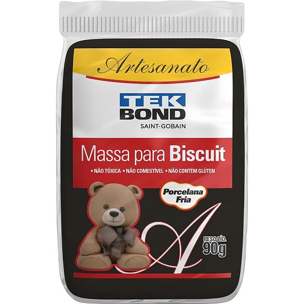 Massa de porcelana fria biscuit 90g preto - tekbond (cx.c/06)