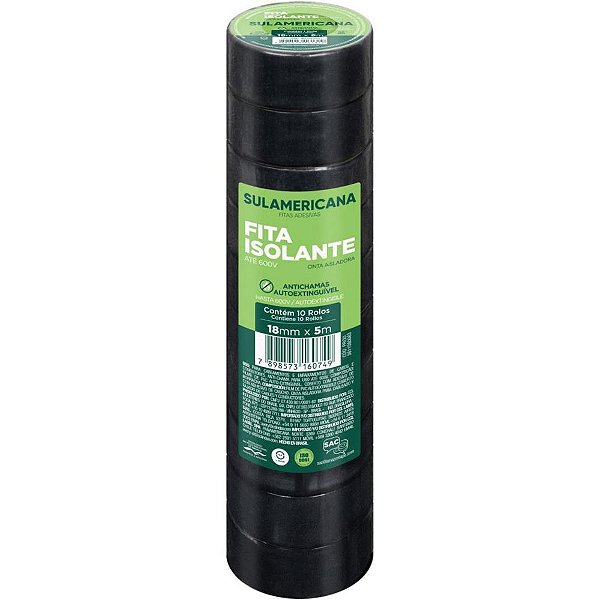 Fita isolante 18mmx5m. anti chama - sulamericana (pct.c/10)